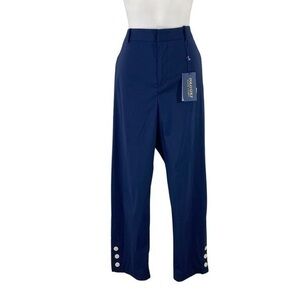 NWT Polo Golf by Ralph Lauren Navy Blue Stretch Button Hem Ankle Pants 12